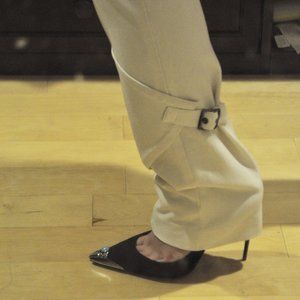 Ivory Lined Buckle Strap Trousers Katie Zorn Pants